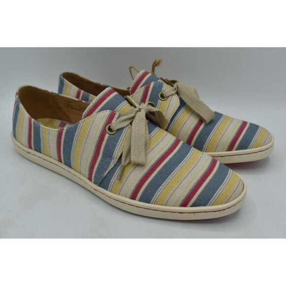 Born Womens Size 8 Datil Striped Multicolor Canvas Casual Shoes Sneakers - Picture 2 of 13